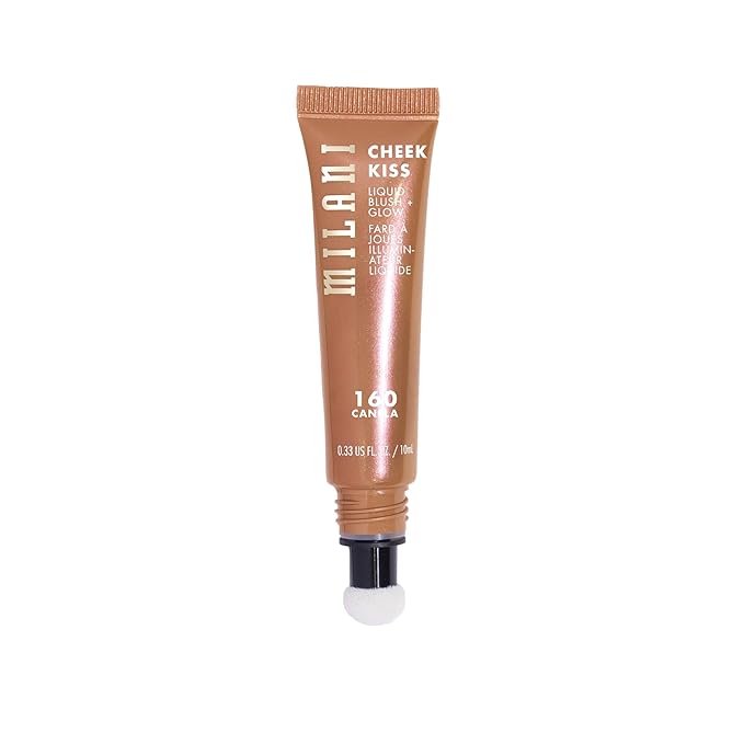 Milani Cheek Kiss Liquid Blush + Glow, Creamy 2-in-1 Blush for Cheeks and Highlighter Makeup for Dewy, Radiant Finish - 160 Canela