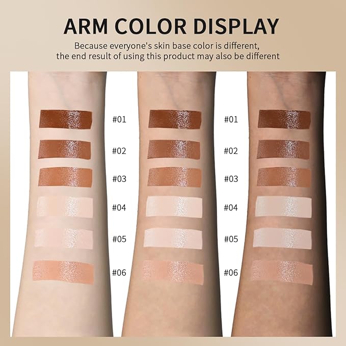6 Colors Foundation Stick Beauty Balm Serum Boosted Skin Tinted Balm Concealer, Long-lasting Coverage, Even Skin Tone Portable Moisturizing Essence Stick (# 06, 0.64 Oz)