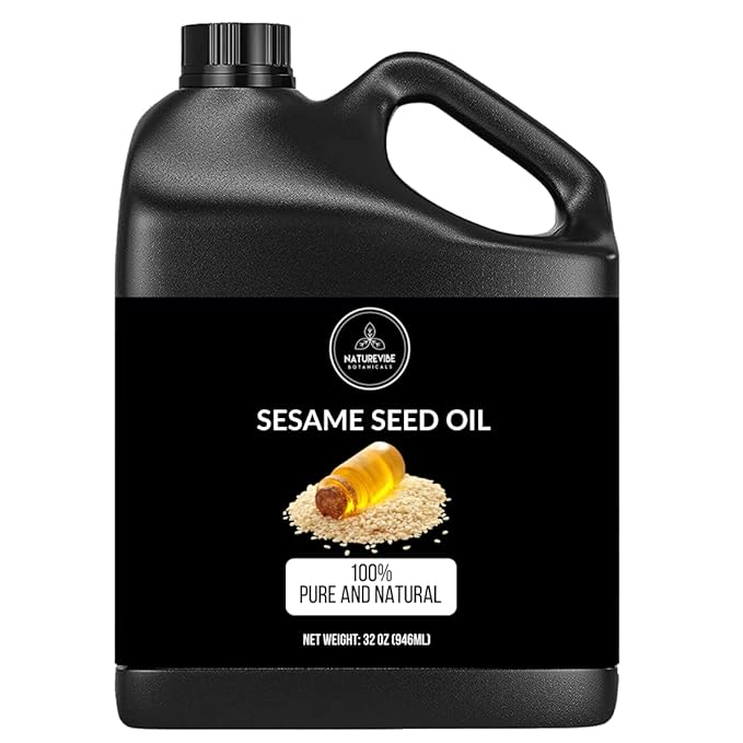 Naturevibe Botanicals Sesame Oil 32 Ounces | 100% Pure and Natural | Great for Skin Care and Hair Care