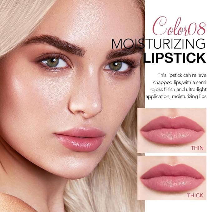 1Pcs Tinted Lip Balm Moisturizing Lipstick – Waterproof Hydrating Matte Lip Balm for Women, Creamy Natural Color Stain for Dry Lips, Soft Matte Finish with Subtle Scent (#08 Alluring Pink)