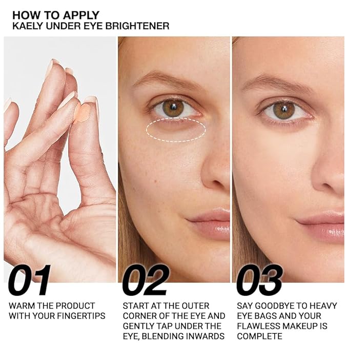 Kaely Under Eye Brightener, Under Eye Concealer for Older Women, Color Correcting Pot Concealer for Dark Circles Brighten Makeup, corrector de ojeras, Vegan & Cruelty-Free, 07 Fair Shimmer