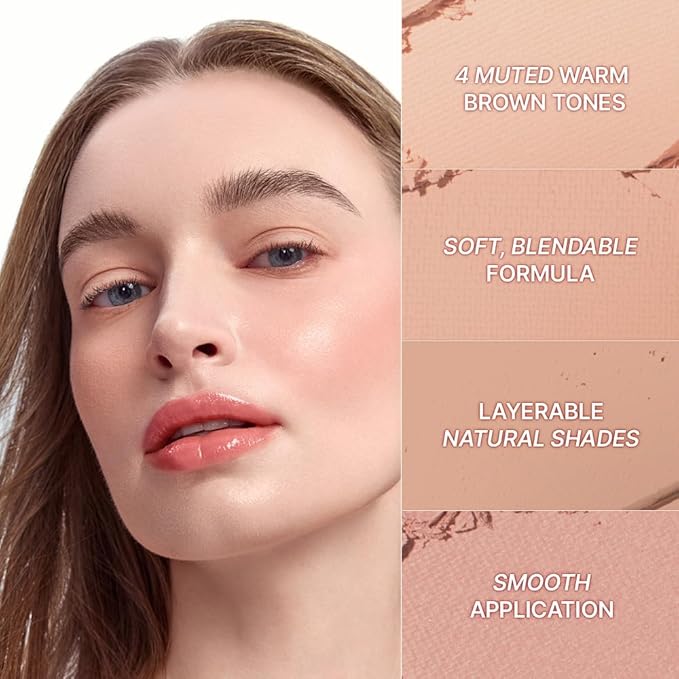 Dasique Blending Mood Cheek #10 Muted Nuts | 4 Blendable Shades in Lighteight Smooth Powder | Vegan | Korean Makeup | Blush