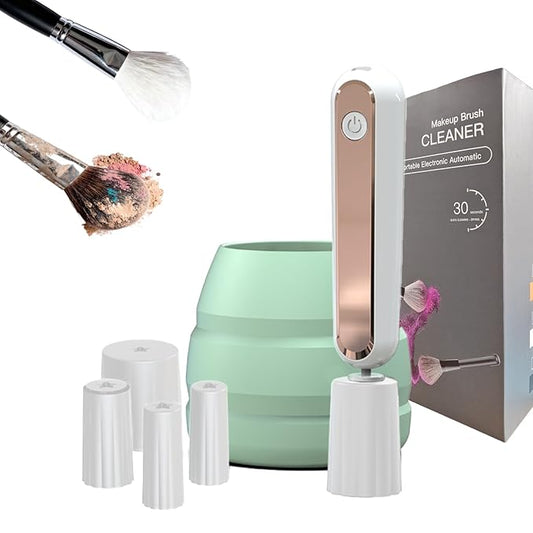 Electric Makeup Brush Cleaner Machine, Integrated Cleaning and Drying Makeup Brushes & Tools, Low-Frequency Make Up Brush Cleaner Machine