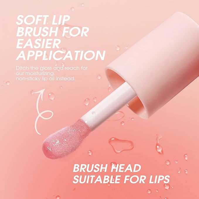 Plumping Lip Oil 4 Packs Hydrating Lip Glow Oil Fruit Extract Lip Gloss Moisturizing Lip Balm and Tinting for Dry Lips
