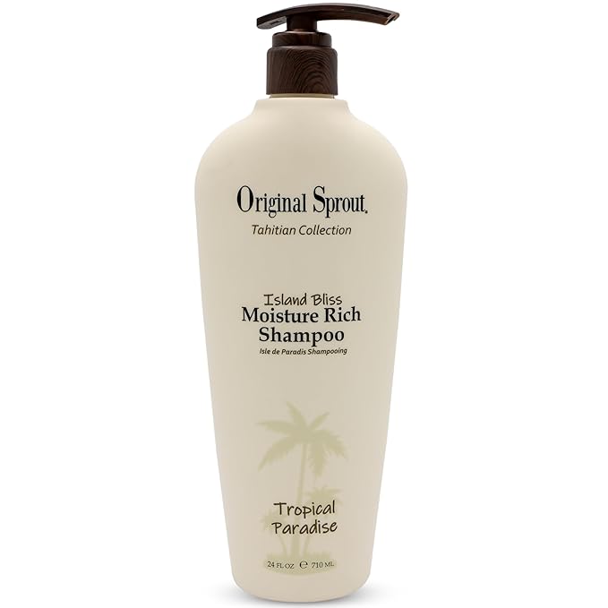 Original Sprout Island Bliss Moisture Rich Shampoo for All Hair Types Including Color-Treated, Damaged & Dry Hair, Hydrating & Moisturizing Shampoo with Coconut Oil, Vegan, Sulfate Free, 24 fl oz