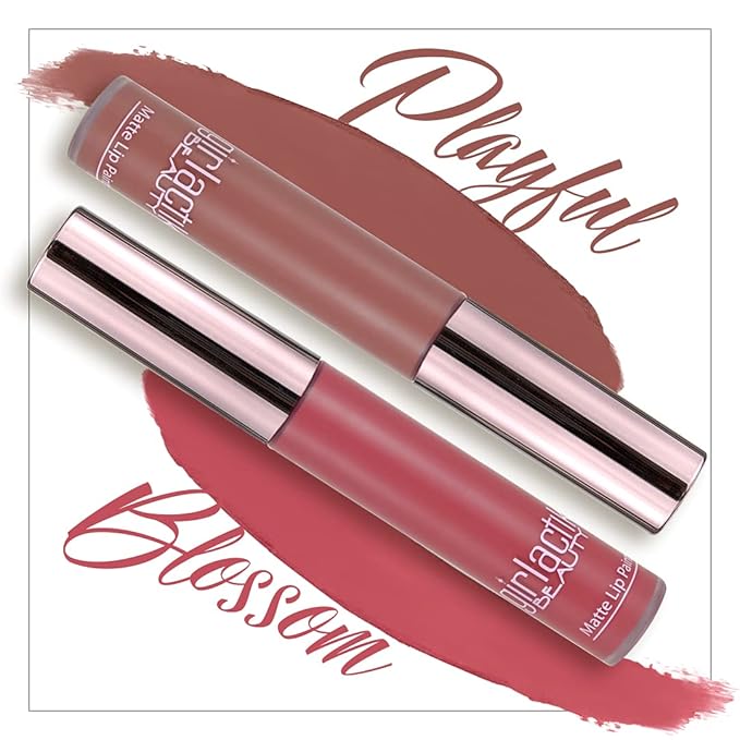 Girlactik Long Lasting Matte Lip Paint Liquid Lipstick in Allure- Long wearing, Smooth Application, Pigmented, Non-Crack Formula, Lightweight, 7.5 ml / .25 oz, (Playful)