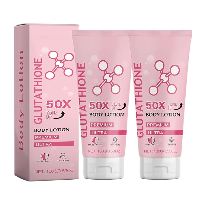 Glutathione 50x Tone Up Body Lotion, 2PCS Glutathione Body Lotion Cream, Moisturizing and Soft Skin Cream for Women All Skin Types