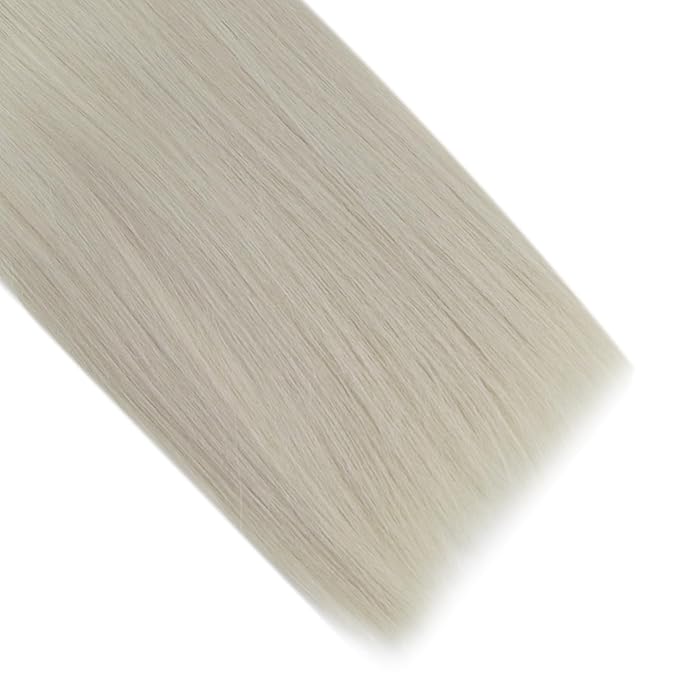 Full Shine Micro Loop Hair Extensions Real Human Hair Ice Blonde Soft Natural Human Hair 14 Inch Microlink Hair Extensions 50 Grams Cold Fusion Extensions for Women