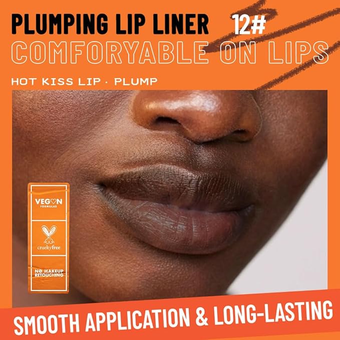 Matte Lip Liner Pencil for Shaping Lips, Retractable Creamy Brown Crayon LipLiner Pencil, Long Lasting Waterproof Lipstick Lip Liner Makeup, Vegan Beauty 12#