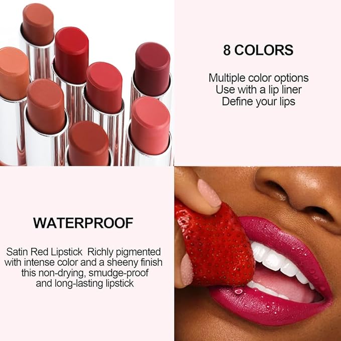 6Pcs Nude Brown Red Matte Lip Liner & Lipstick Combo Set,Lips Kit with Lip Liner Lip Stains Long Lasting Waterproof Smudge Proof for Older Women 24 Hours Lipliners Pencil Lipstick Makeup Gift Kit