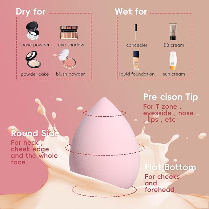 JPNK Makeup Brushes Set – 21PCS Makeup Sponge Triangle Puff Premium Synthetic Foundation Powder Concealers Eye Shadows Blush Brushes with Face Clean Brush
