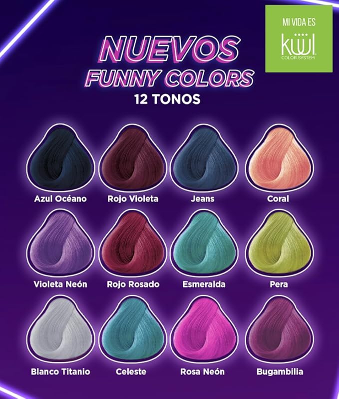 Küül's FUNNY COLORS - Tintes de Fantasia ((VERDE ESMERALDA), 3.04 oz)
