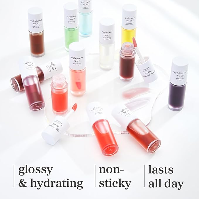 NOONI Korean Lip Oil - Applecranberry | Long-Lasting, Moisturizing, Plumping, Revitalizing for Dry Lips, Waterproof, No Peel Off, Hydrating, Stocking Stuffers, Gifts For Teen Girls, 0.12 FL Oz
