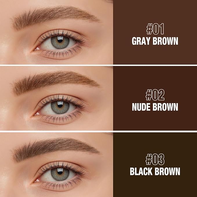 3D Peel-Off Eyebrow Tint – Tattoo Brow Gel Lasts Up to 3 Days – Waterproof, Smudge-Proof, Long-Lasting Natural Brow Stain – Easy to Use, Flake-Free Gel Dye for Fuller Brows (3# Black Brown)