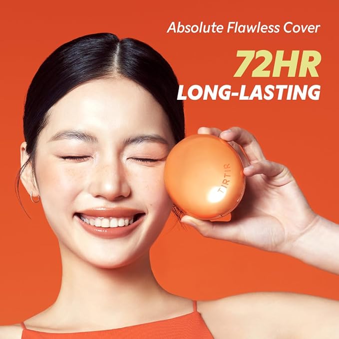 TIRTIR Mask Fit Ai Filter Cushion Foundation | AI-Like Semi-Matte Finish - Up to 72-Hour Medium to Full Coverage Korean BB Cushion Make up Beauty, #33N Macchiato, 0.63 Fl Oz