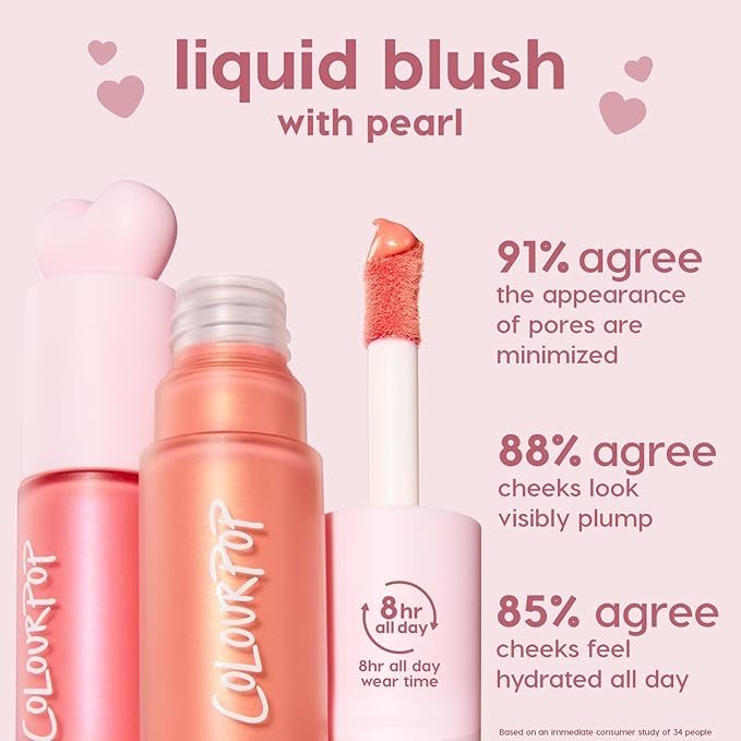 ColourPop Weightless Liquid Blush - Hydrating, Liquid Blush for Cheeks - Glowy, Pearl Finish with Hyaluronic Acid for a Healthy Glow - Designed with a Doe Foot Applicator - Perfect Peach (0.3 Fl Oz)