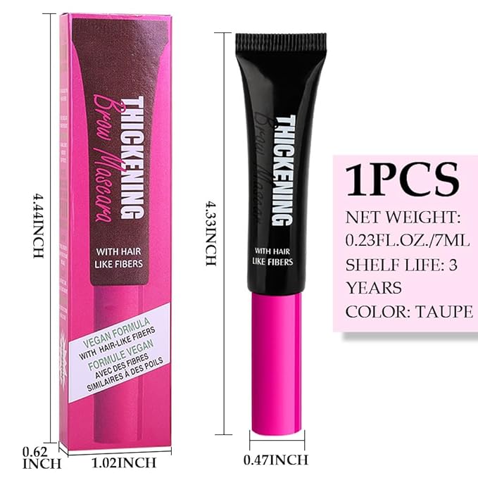 Kaely Thickening Brow Mascara,Tinted Eyebrow Gel Waterproof,Eyebrow Color Makeup,Brow Fast Sculpt,Vegan,Cruelty Free,maquillaje gel para cejas a prueba de agua,08 Black