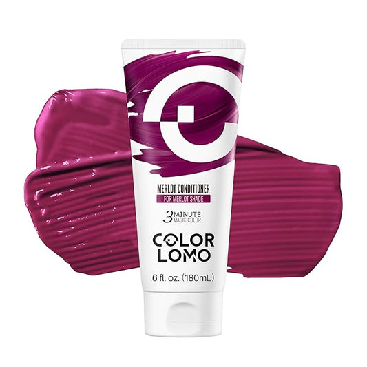 Semi Permanent Hair Color - 6 oz Color Depositing Conditioner with Shea Butter & Almond Oil- Color Conditioner Depositing Hair Mask - Vegan, Paraben, Ammonia & Sulfate Free -Merlot