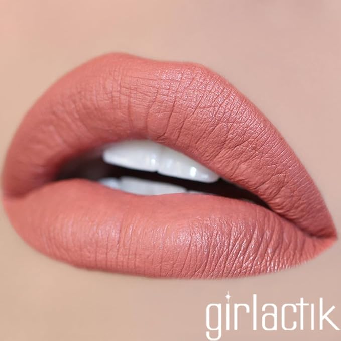 Girlactik Long Lasting Matte Lip Paint Liquid Lipstick in Allure- Long wearing, Smooth Application, Pigmented, Non-Crack Formula, Lightweight, 7.5 ml / .25 oz, (Blushing)