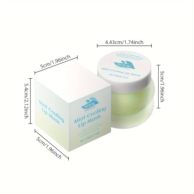 HANCHOBIT Mint cooling Lip Mask Lip Moisturizer - Lip Mask Overnight - Moisturizing Lips Butter Balm with Hyaluronic Acid - Lip Sleeping Mask - Hidratante de Labios Care Products