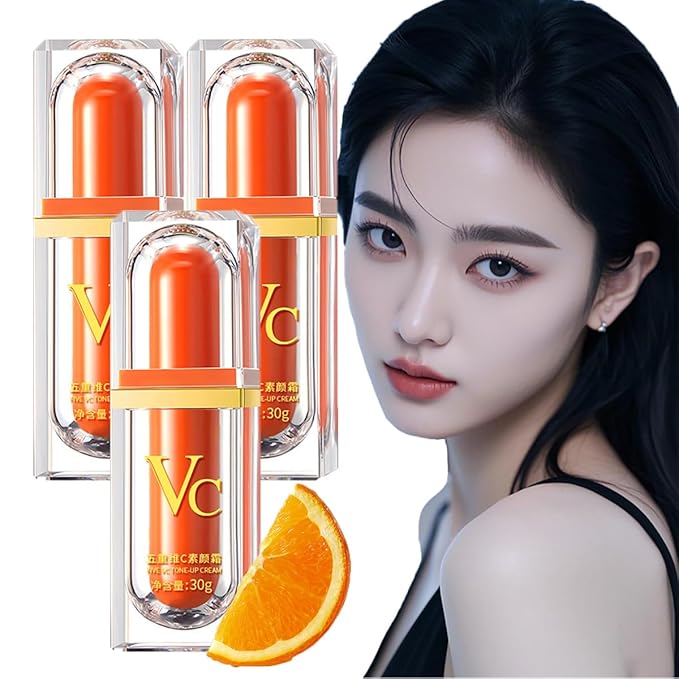 XIRUJNFD Swarous Vitamin C Makeup Tone Up Cream, Five Vitamin C Tone-Up Cream, Multi 4-In-1 Face, Concealer, Face Primer and Makeup (3)