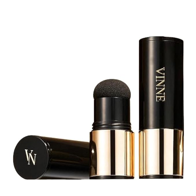 Vinne 2-Color Hair Cushion Stick: Waterproof Gray Cover, Long-Lasting Root Filler & Nutrient-Rich Care (Natural Black, Dark Brown)