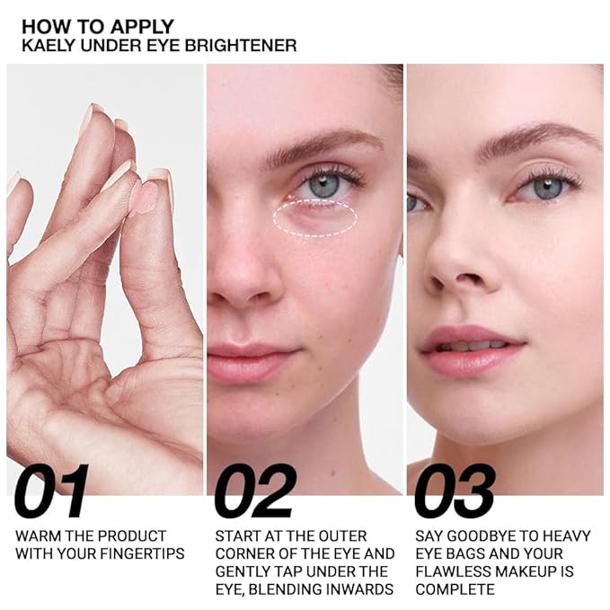 Kaely Under Eye Brightener, Under Eye Concealer for Older Women, Color Correcting Pot Concealer for Dark Circles Brighten Makeup, corrector de ojeras, Vegan & Cruelty-Free, 01 Light Rose Shimmer
