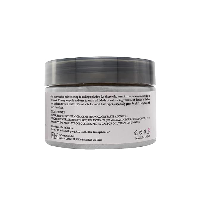 Sliver Gray Temporary Hair Color Wax -SOVONCARE Washable Hair Dye for Men & Women, All-Day Hold Disposable Hair Styling Clays for Party, Cosplay & Daily 4.23 oz