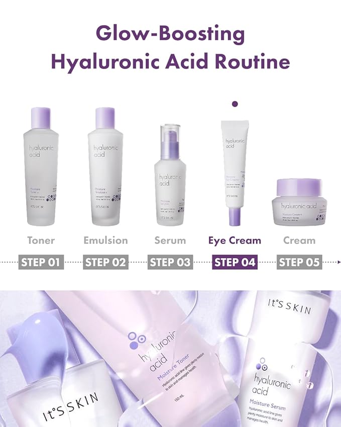 It'S SKIN Hyaluronic Acid Moisture Eye Cream, Moisturizing & Anti-Wrinkle Eye Treatment Moisturizer, Puffy Eyes & Dark Circles, Soothing & Revitalizing, 0.84 oz.