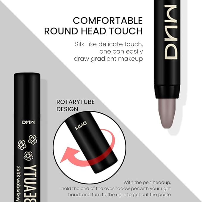 evpct Stone Matte Cream Eye Shadow Brightener Sticks Set for Eyes, Stone Matte Pencil Eye shadow Applicator Stick Pen Palette Makeup Waterproof 22#