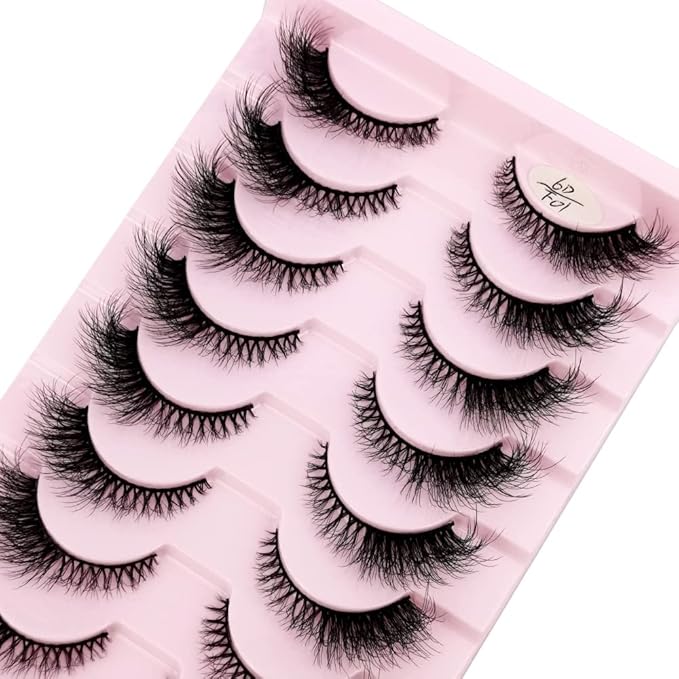 HBZGTLAD New 10 Pairs 3D Mink Lashes False Eyelashes Handmade Wispy Fluffy Long Lashes Natural Eye Makeup Tools Eye Lashes(6DF01)