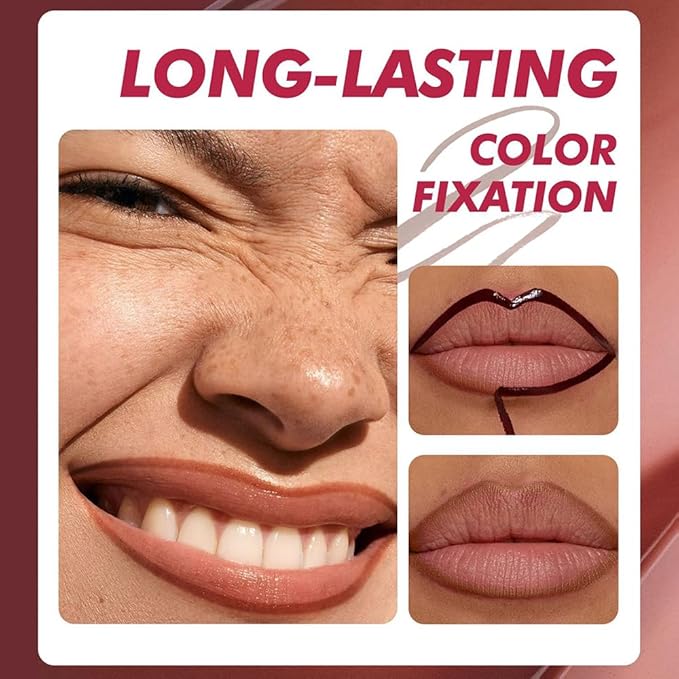 4 Colors Peel Off Lip Liner Stain Set for Women, Long Lasting Waterproof Non-Fading Matte Finish Lip Tint Stains with Tweezer Kit for All Skin Type, Up to 12 Hours (#00, 02, 03, 05)
