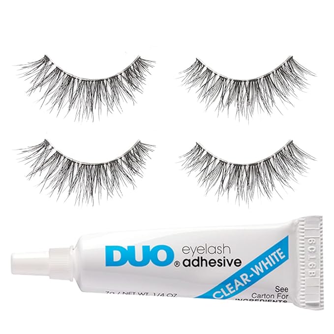 Ardell Naked Lashes 425, 2 Pairs, with 1g DUO Pipette Clear-White Adhesive, Subtle Volume & Length, 1 Set