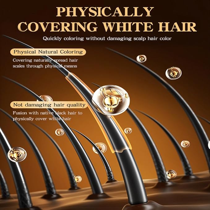 2Pack Root-Touch-Up Hair Color Stick with Built -in Comb – Instant Waterproof Brown Dye for Gray Coverage, Sweat-Proof Long-Lasting, Travel-Friendly Dye Pen for Women & Men (02#Brownish Black)