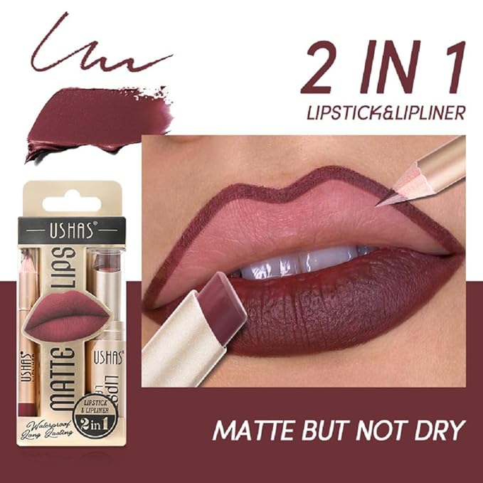 Generic Lip Liner with Non-stick Cup, Long-lasting Waterproof Matte Lipstick Set, 12 Colors (7, 30g)