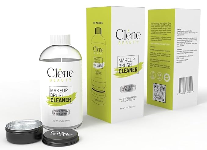 Makeup Brush Cleaner - Makeup Brush Cleaner Solution - Rinse Free - Quick Drying Make up Brush Cleaner - Removes Oily Foundation - Deep Cleaning for Makeup Brushes (8 oz Kit)