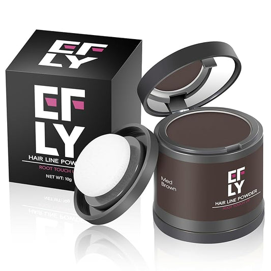 Root touch up hair color powder-Instantly Conceals Hair Loss and Thinning, Gray hair Cover Up Powder, hairline Powder Toppers and Fibers for Men & Women (Medium Brown, 0.35 ounce)