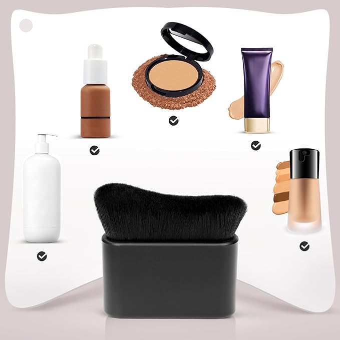 UNIMEIX Self Tanner Brush Sunscreen Body Makeup Brush Kabuki Blend Applicator Spray Tan Blending Beauty Brush for Body Coverage Perfector(Black)