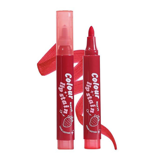 Lip Stain Marker, Long Lasting and Transfer-Proof Liquid Lip Liner, High Pigmented Matte Stained Lip Tint Marker Lip Liner Contour Tint Lip Makeup(#04)