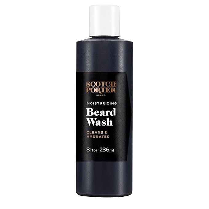 Scotch Porter Moisturizing Beard Wash – Cleanse, Refresh, Hydrate & Soften Coarse, Dry Facial Hair while Protecting Skin for a Fuller-Looking Beard – Original Scent, 8 oz. Bottle