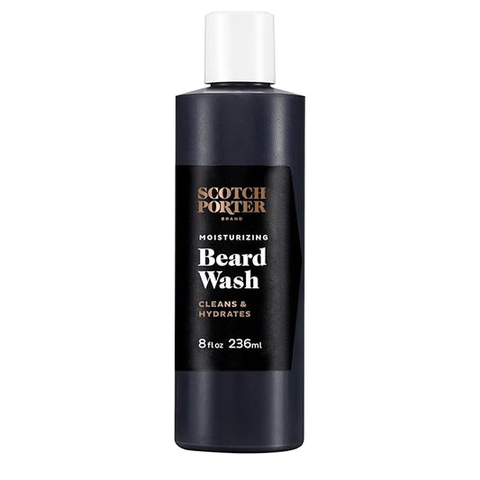 Scotch Porter Moisturizing Beard Wash – Cleanse, Refresh, Hydrate & Soften Coarse, Dry Facial Hair while Protecting Skin for a Fuller-Looking Beard – Original Scent, 8 oz. Bottle