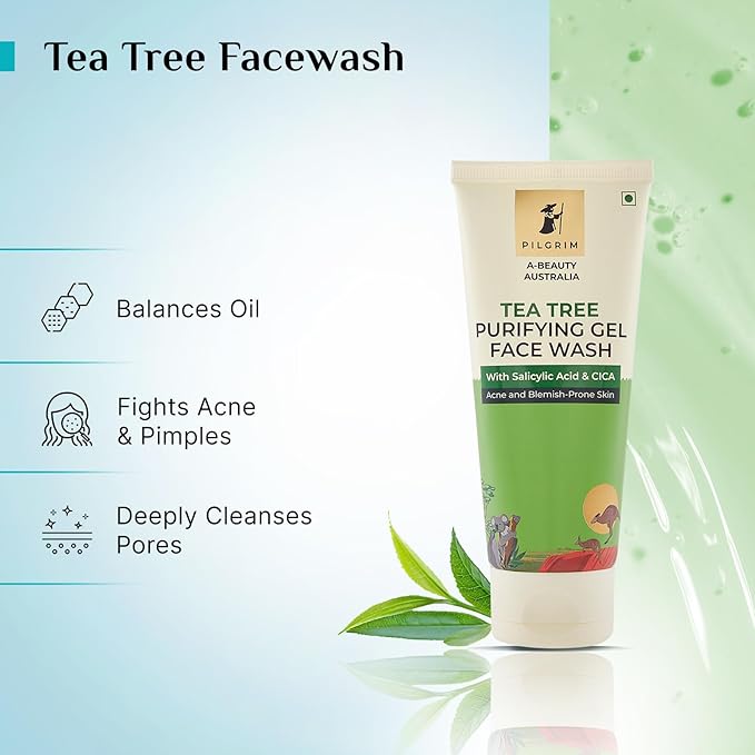 Pilgrim Tea Tree Gel Face Wash(100 ml) & Tea Tree Shampoo (200 ml)