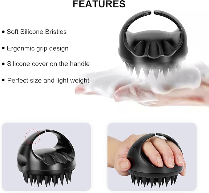 SetSail Hair Scalp Massager Shampoo Brush, Soft Silicone Hair Scalp Scrubber with Ergonomic Handle Dry and Wet Use Hair Scalp Brush for Hair Growth, Dandruff Removal, Blood Circulation for Women Men