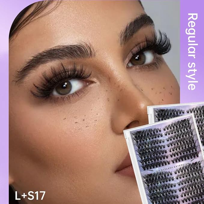 DIY Lash Clusters Kit Lash Extension Kit, 252pcs, 9-16mm, D Curl, Natural Volume Lash Extensions Wispy Eyelash Clusters Individual Lashes Kit Faux Mink Fiber, 2#Black