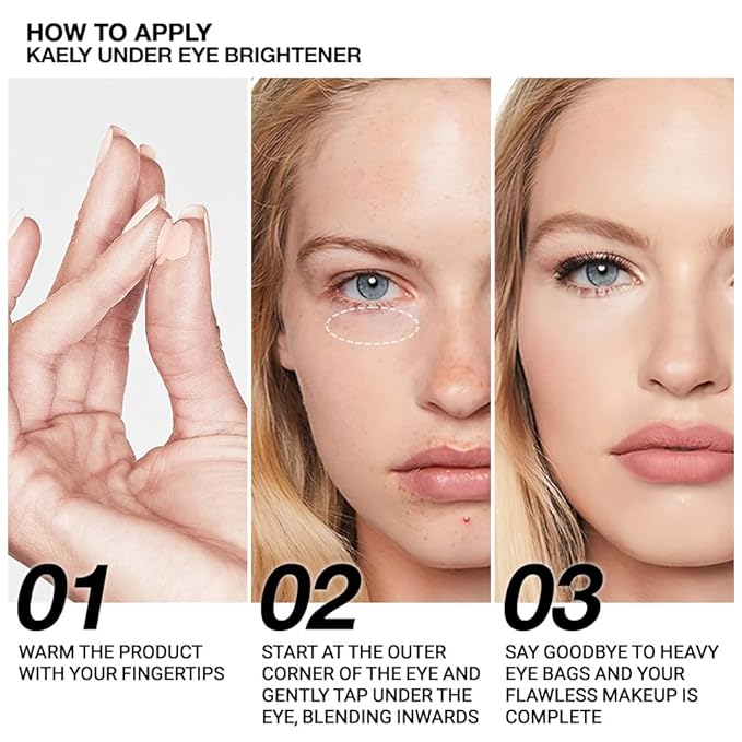 Kaely Under Eye Brightener, Under Eye Concealer for Older Women, Color Correcting Pot Concealer for Dark Circles Brighten Makeup, corrector de ojeras, Vegan & Cruelty-Free, 04 Light Shimmer