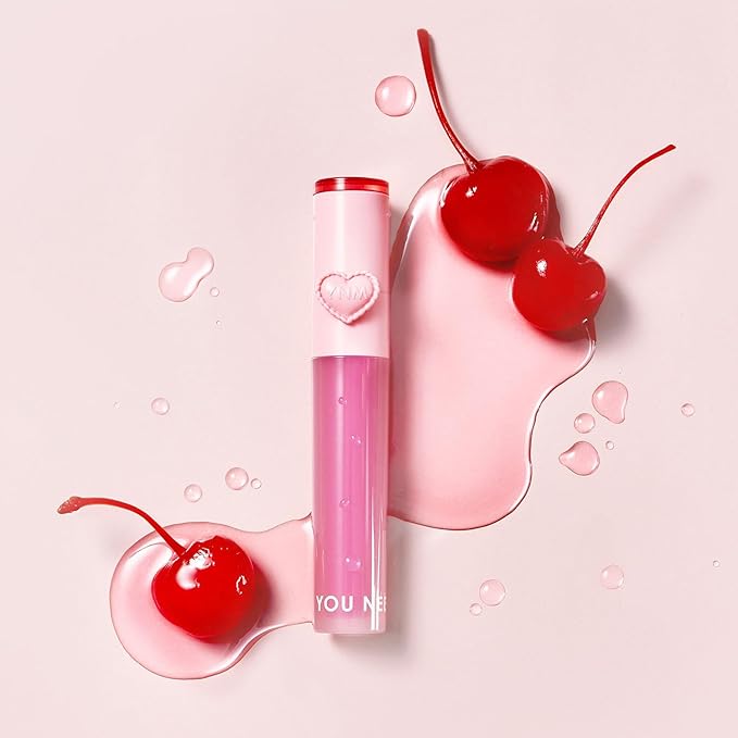 YNM Heart Jelling Tint, PAPAYA JELLING, Silicone Lip Brush Included, K-Beauty, Non-Sticky, Moisturizing, Smudge-Proof, Korean Lip Tint, Long-Lasting, Vivid Color, 0.09 oz