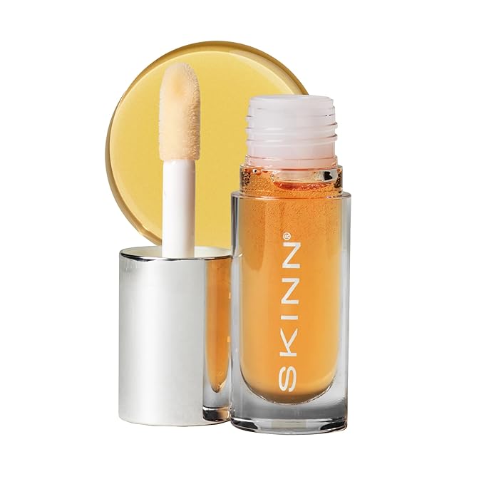 SKINN Luminous Golden Lip Oil - Support Collagen Production, Smooth Lines & Soothe Dry Cracked Lips - Hydrating Lip Gloss & Oils Improves Elasticity, Texture & Luminosity - Vitamin C & Manuka Honey