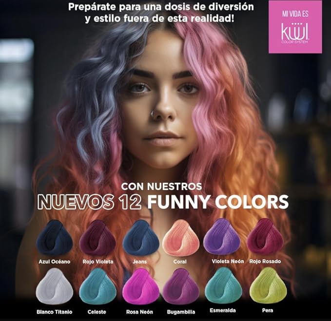 Küül's FUNNY COLORS - Tintes de Fantasia ((ROSA NEON), 3.04 oz)