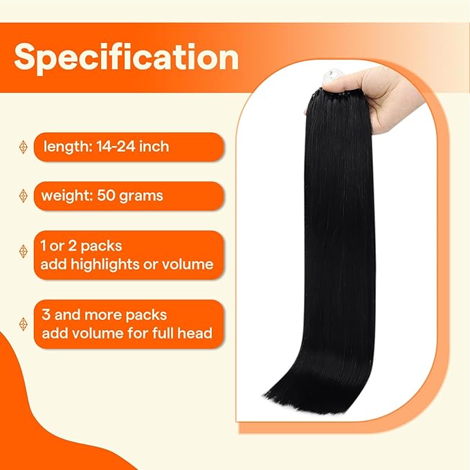 Full Shine Micro Beads Hair Extensions Human Hair Natural Black Remy Hair 14 Inch Micro Link Human Hair Extensions for Women 50 Grams Pre Bonded Extensions add Volume