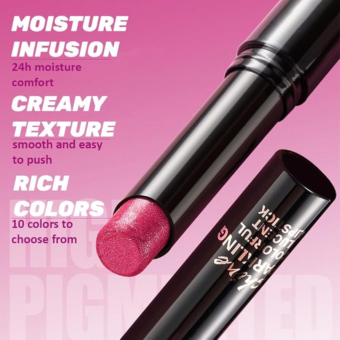 Mauve Rose Metallic Lipstick for Women,Lightweight Comfortable Non-Drying Shimmer Frosted Lipstick,Glitter Lip Gloss Stain Long Lasting Waterproof Smudge Proof 24 Hour Full Coverage Lip Makeup,Vegan